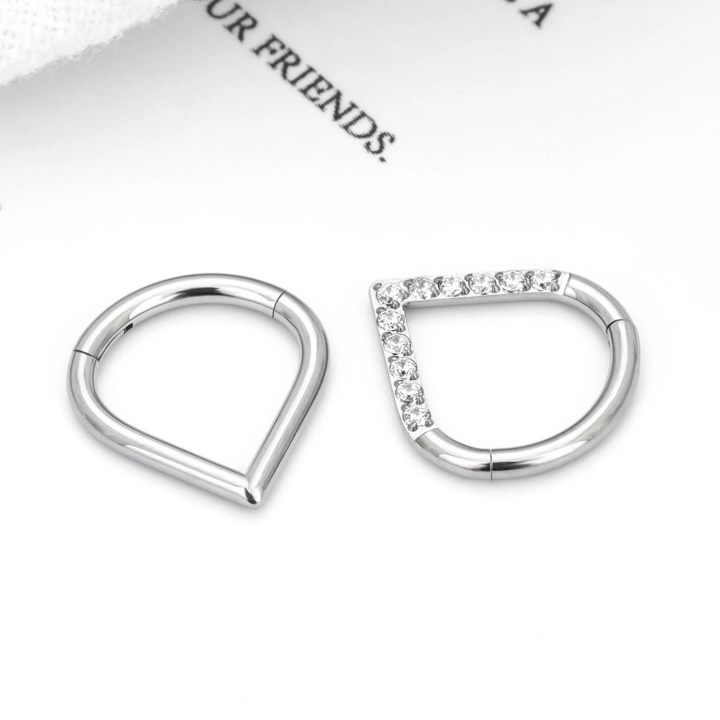 Titanium Hinged Teardrop Septum RIng