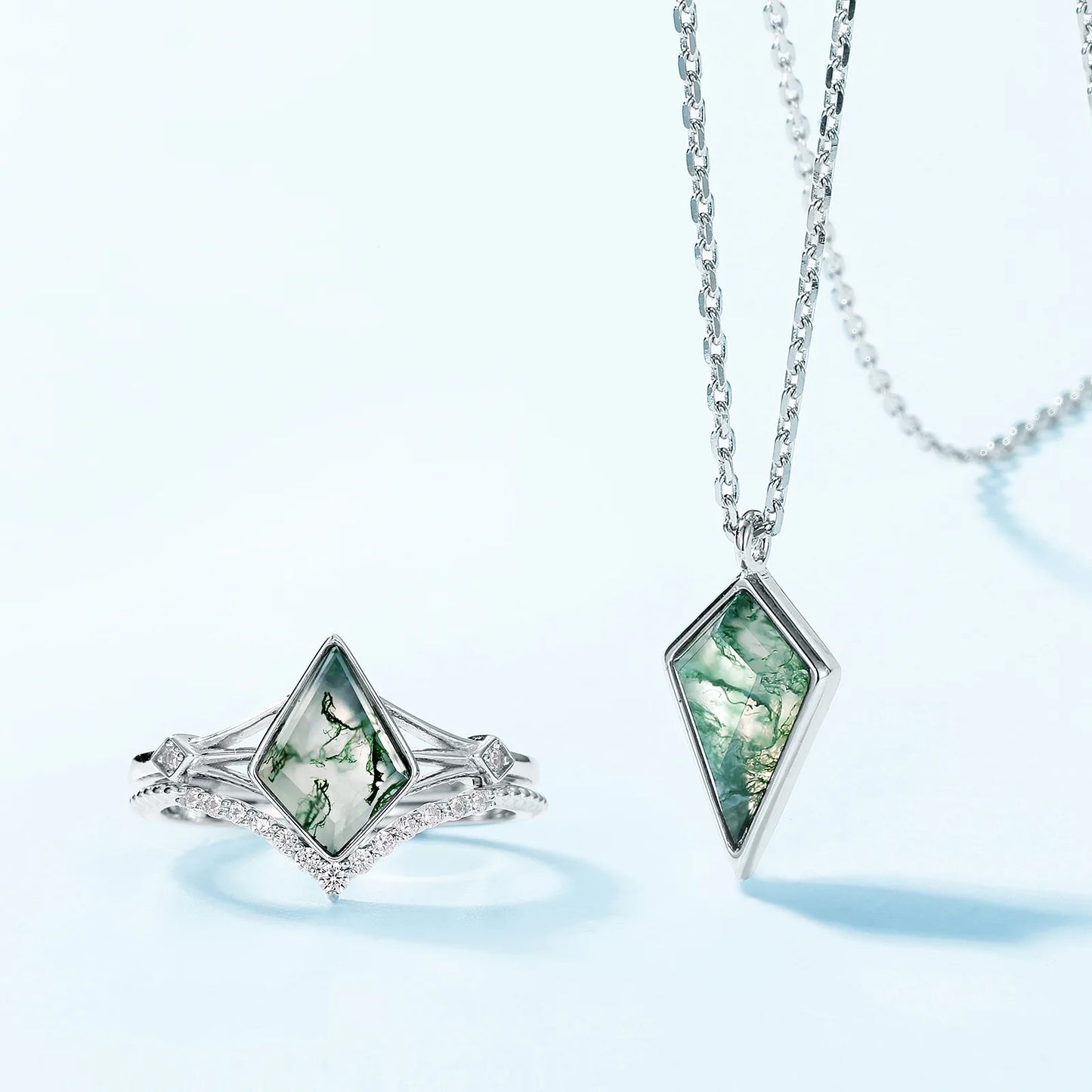 Kite Cut Natural Moss Agate