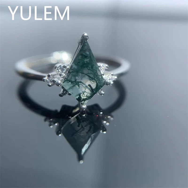 Natural Kite Moss Agate Ring