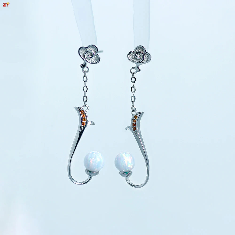 Opal Sterling Silver Earrings