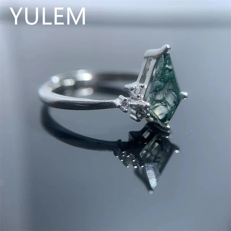 Natural Kite Moss Agate Ring