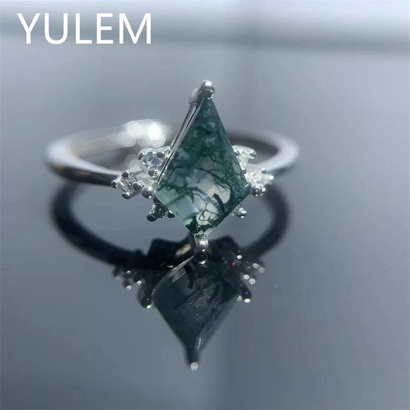 Natural Kite Moss Agate Ring