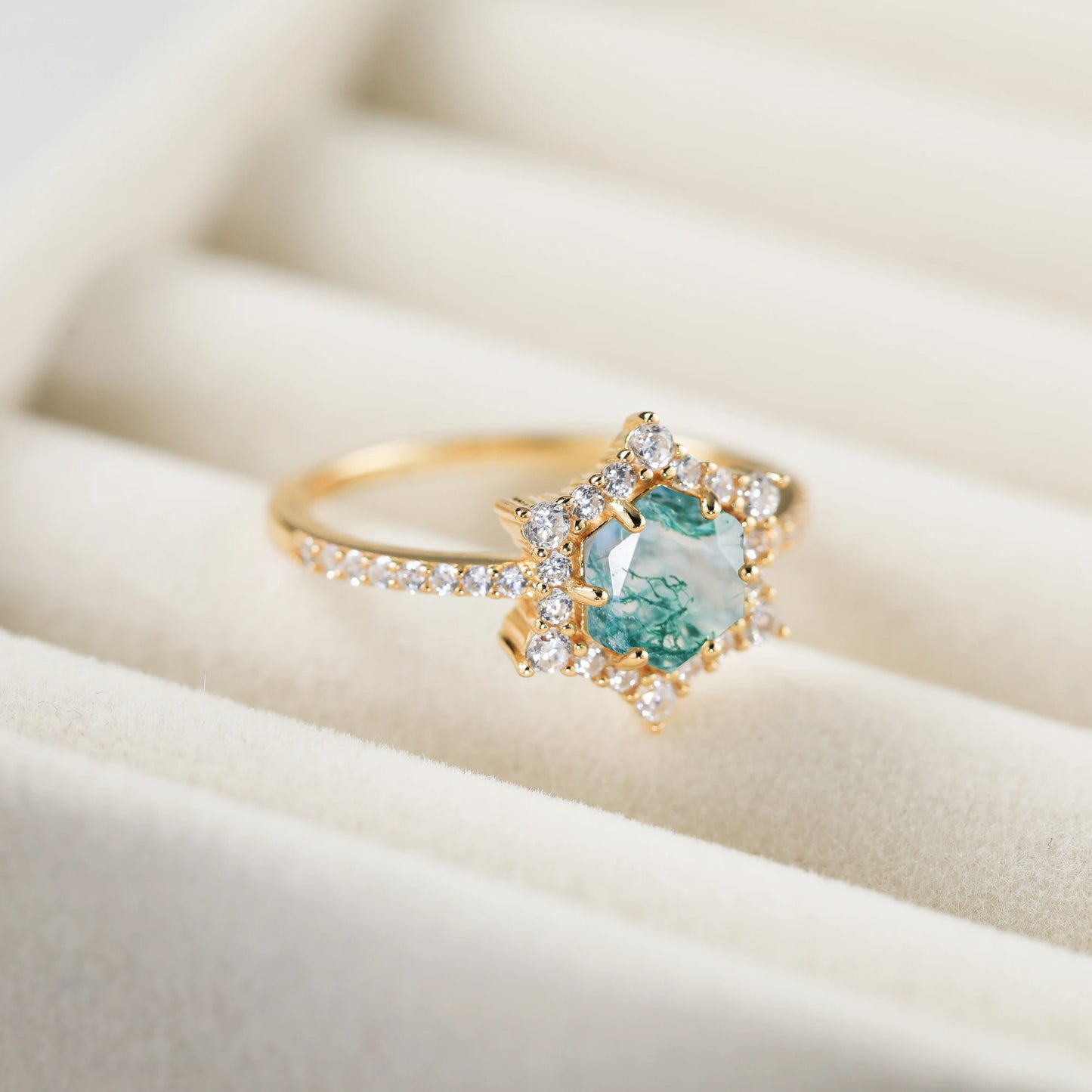 Unique Moss Agate Ring