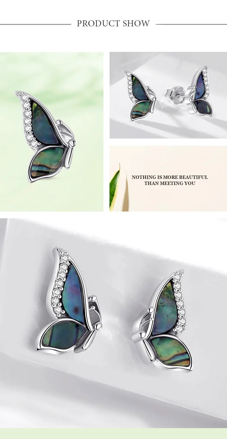 Abalone Butterfly Earrings