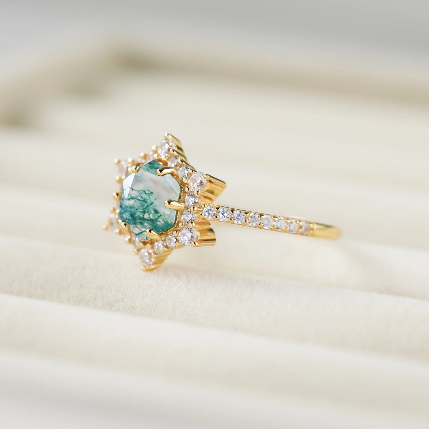 Unique Moss Agate Ring