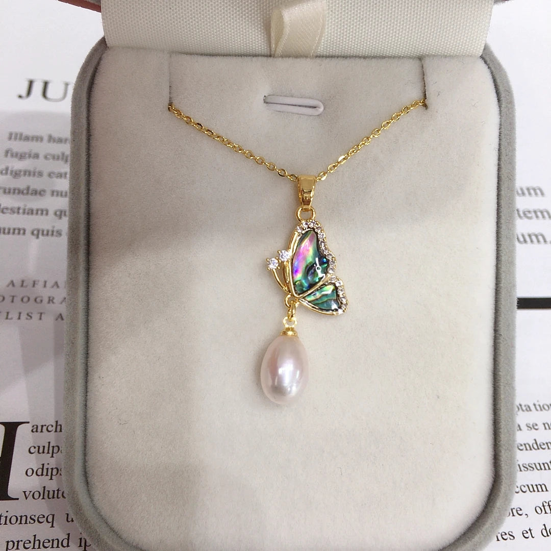 Freshwater Pearl Pendant With Abalone