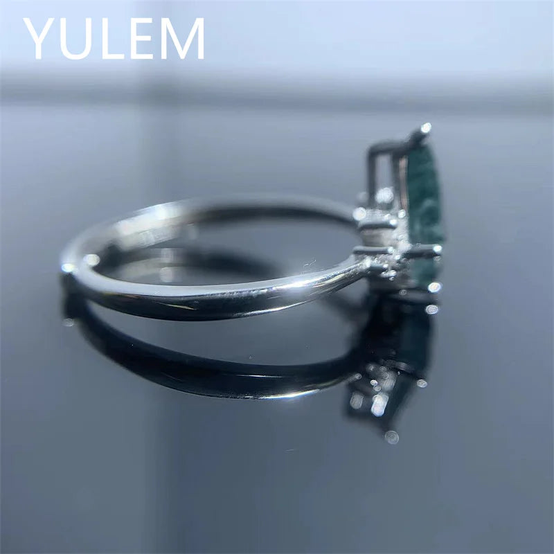 Natural Kite Moss Agate Ring