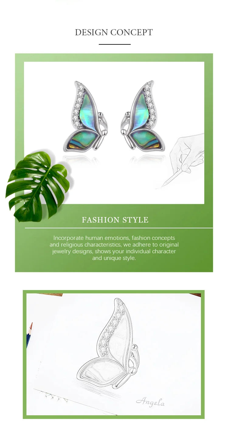 Abalone Butterfly Earrings