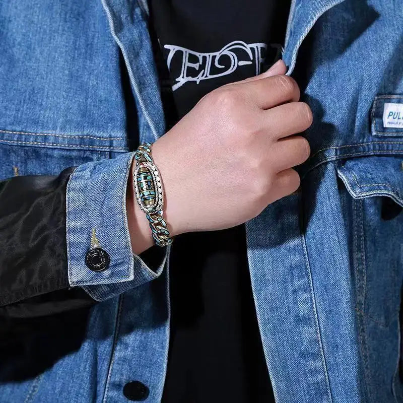 Natural Turquoise Mantra Bracelet